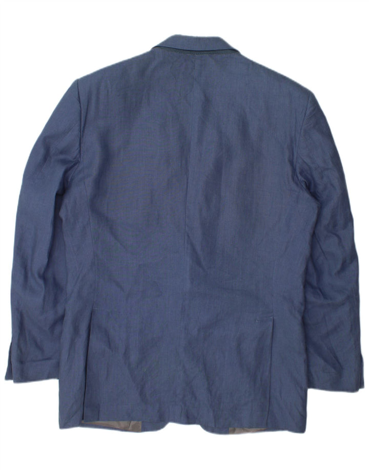 Vintage Mens 2 Button Blazer Jacket IT 50 Large Blue Linen