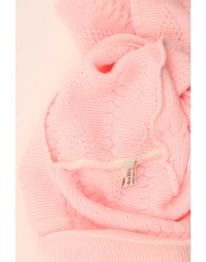 Vintage Womens Cardigan Sweater UK 14 Medium Pink Acrylic