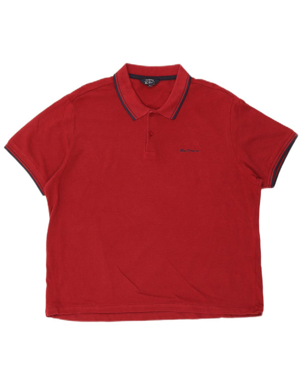 Polo da uomo Ben Sherman XL in cotone bordeaux