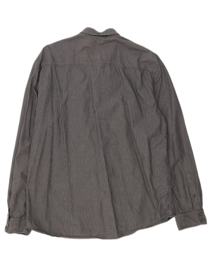 TOM TAILOR Mens Shirt XL Grey Pinstripe Cotton