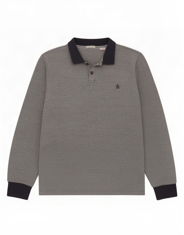 Penguin Heritage Langærmet Polo Shirt Medium Navy Blue Classic