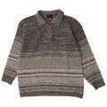 Kappa Mens Polo Neck Jumper Sweater XL Grey Striped Wool