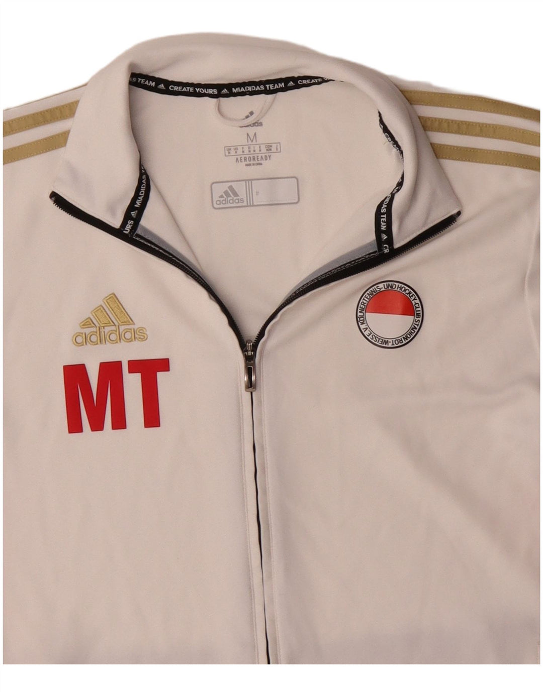 Męska kurtka dresowa Adidas Aeroready, średnia, złamana biel, blok kolorów
