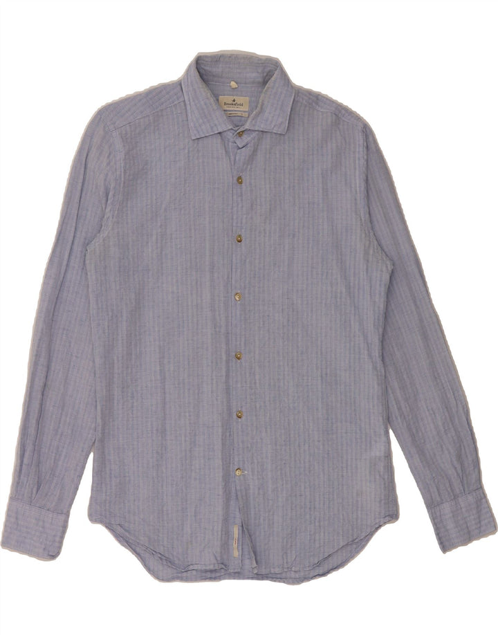 BROOKSFIELD Boys Shirt 15-16 Years Blue Striped Cotton Vintage Brooksfield and Second-Hand Brooksfield from Messina Hembry 