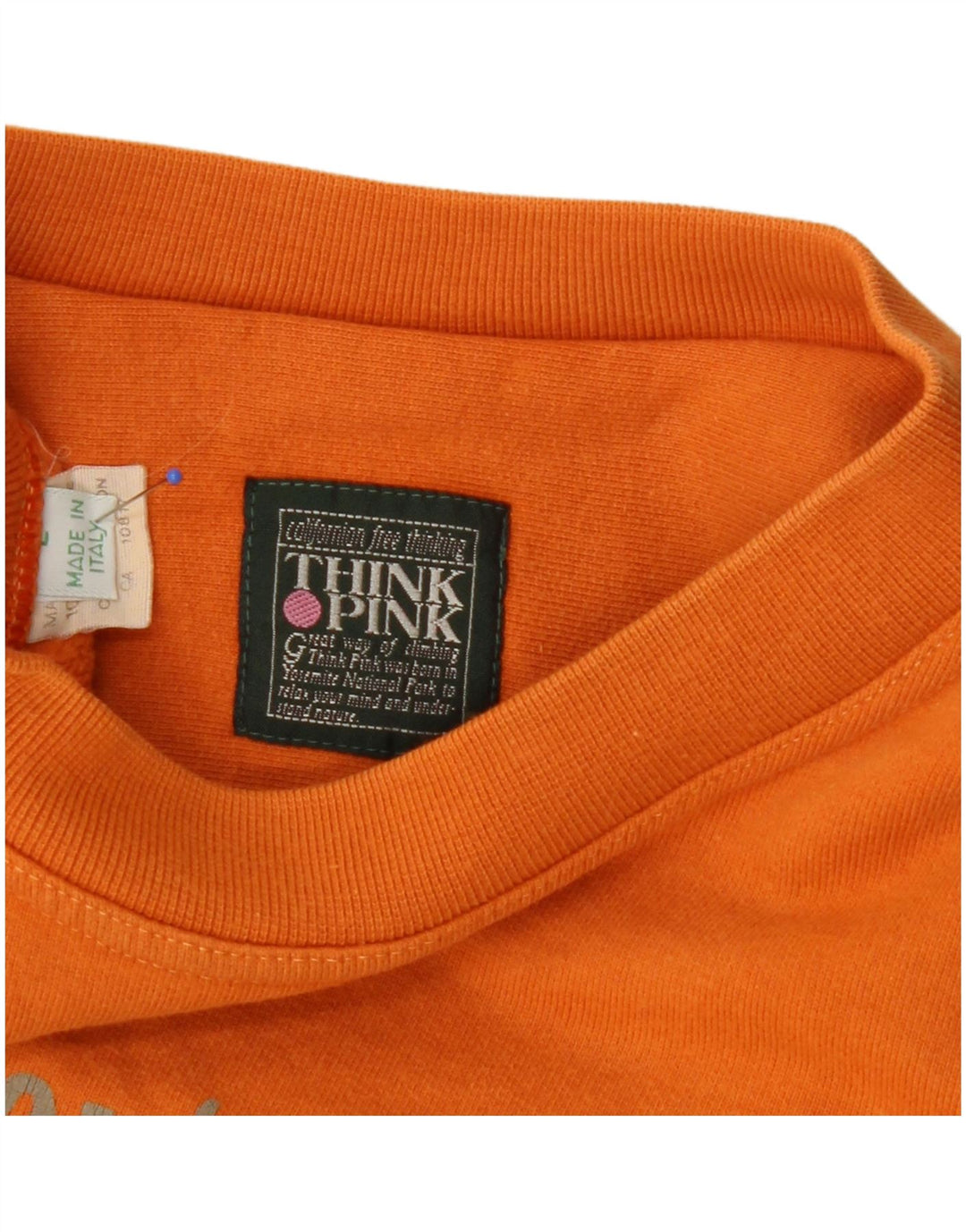 Think Pink Sweat-shirt graphique surdimensionné pour femme UK 16 Large Orange