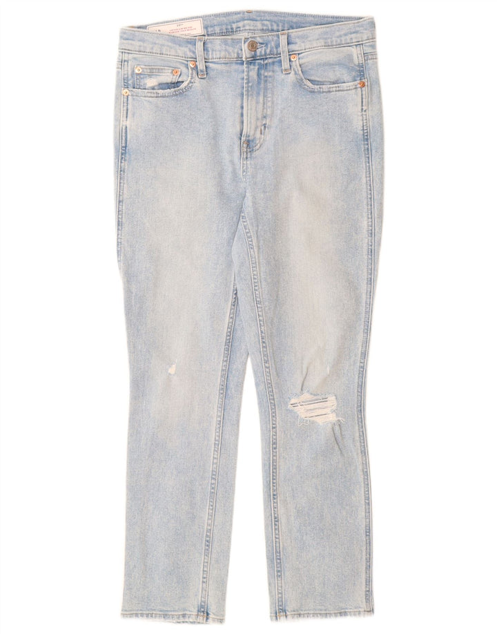 GAP Womens Distressed Mid Rise Slim Jeans W30 L27 Blue Cotton