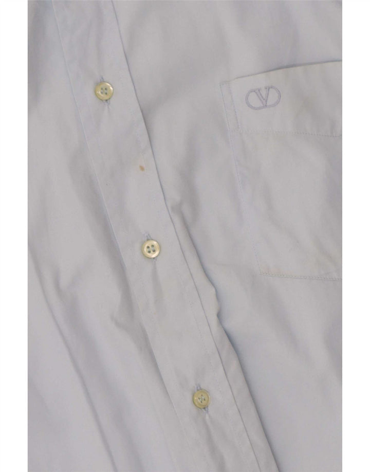 Valentino Mens Shirt Size 41 16 Large Blue Cotton