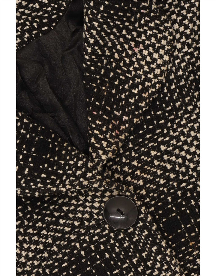 M&Co Womens Overcoat UK 16 Large Black Check Acrylic