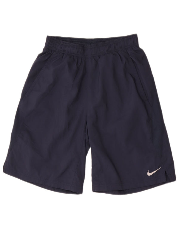 Pantaloncini sportivi Nike da ragazzo Dri Fit 12-13 anni Large blu navy in poliestere