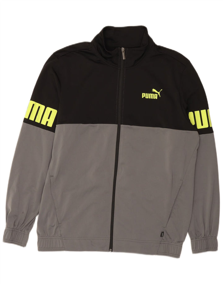 Мужской спортивный костюм PUMA с графическим рисунком, большой черный полиэстер с цветными блоками