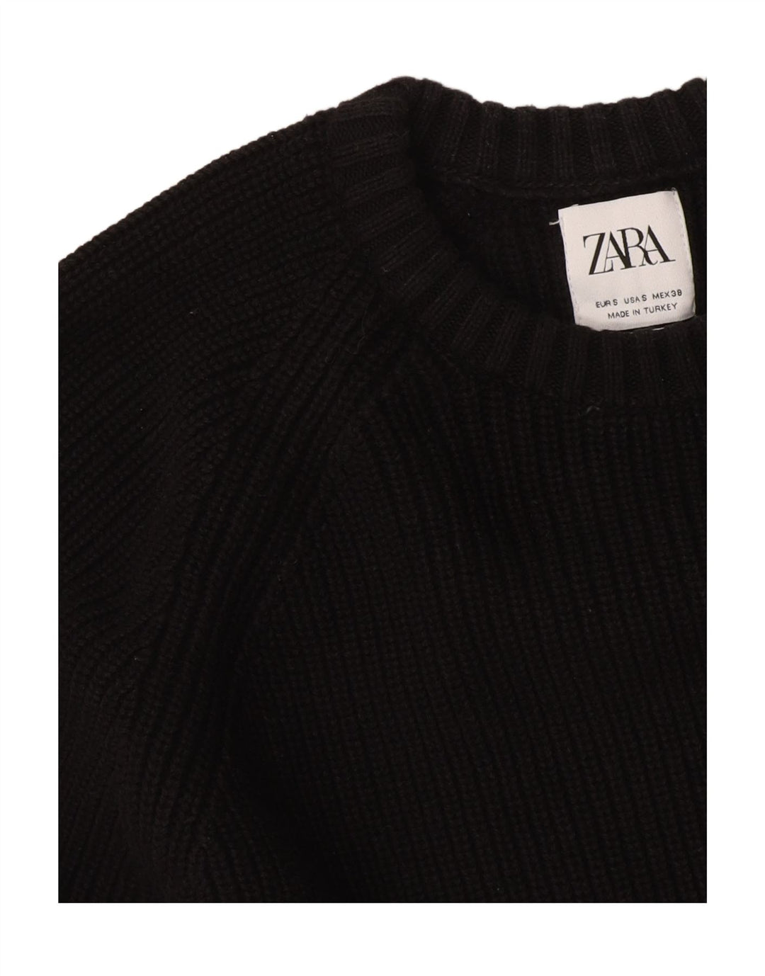 Maglione maglione girocollo oversize da donna Zara UK 10 piccolo nero