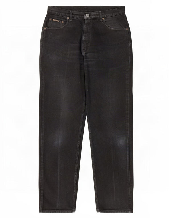 Calvin Klein Herren Straight Jeans W33 L33 Schwarze Baumwolle