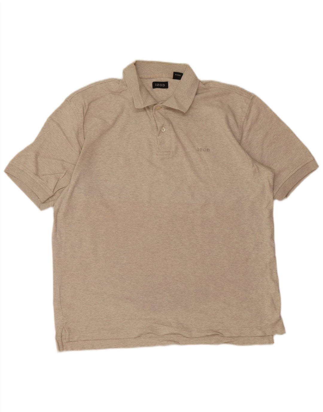 IZOD Mens Polo Shirt Medium Grey Flecked Cotton