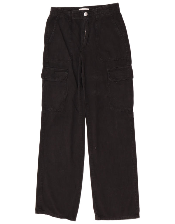Женские брюки карго с завышенной талией Zara EU 36 XS W26 L32, черные