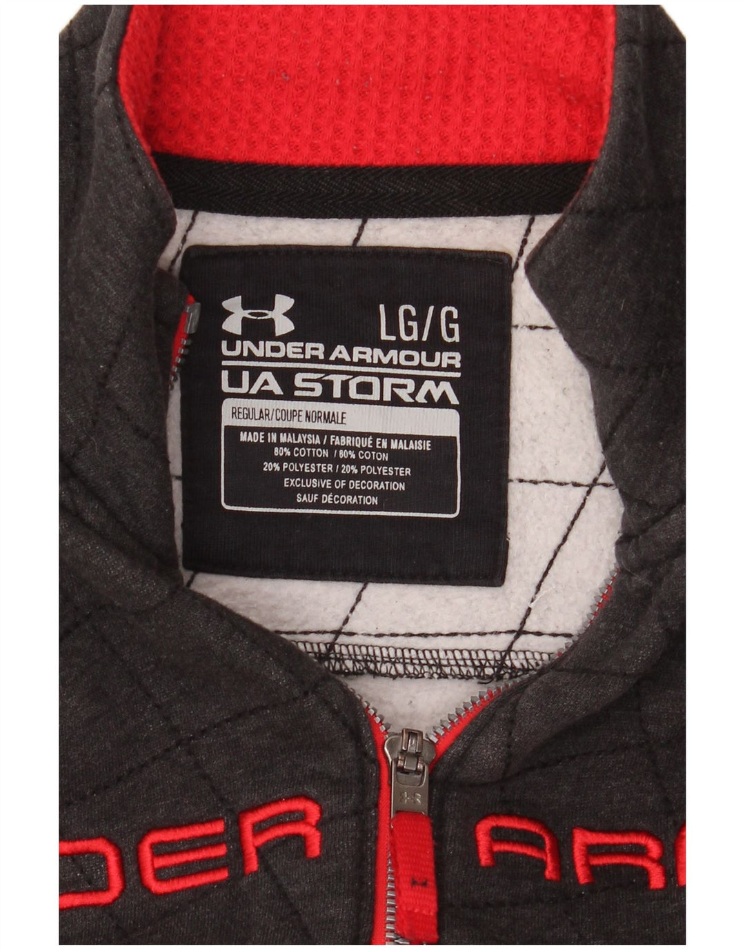 Męska kurtka dresowa UNDER ARMOUR o regularnym kroju, w dużych szarych blokach kolorów