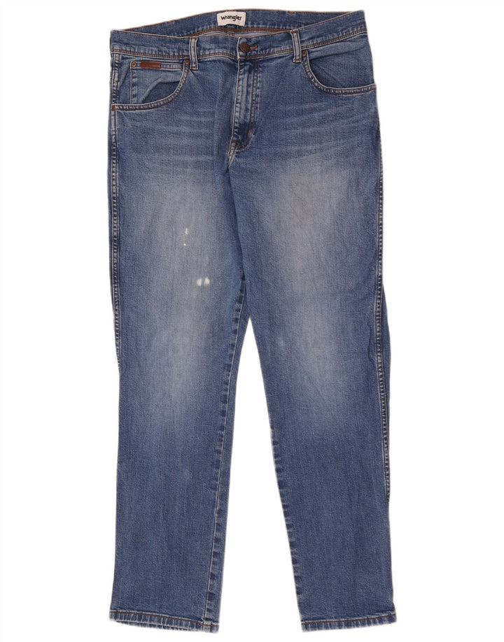 Wrangler Mens Texas Slim Jeans W36 L32 Blue Cotton