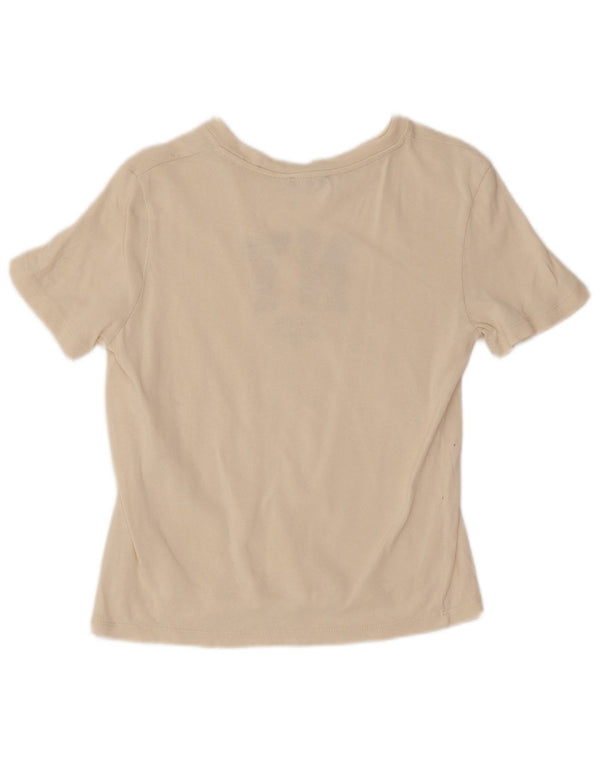 Zara Graphic T-Shirt Top UK 12 Medium White