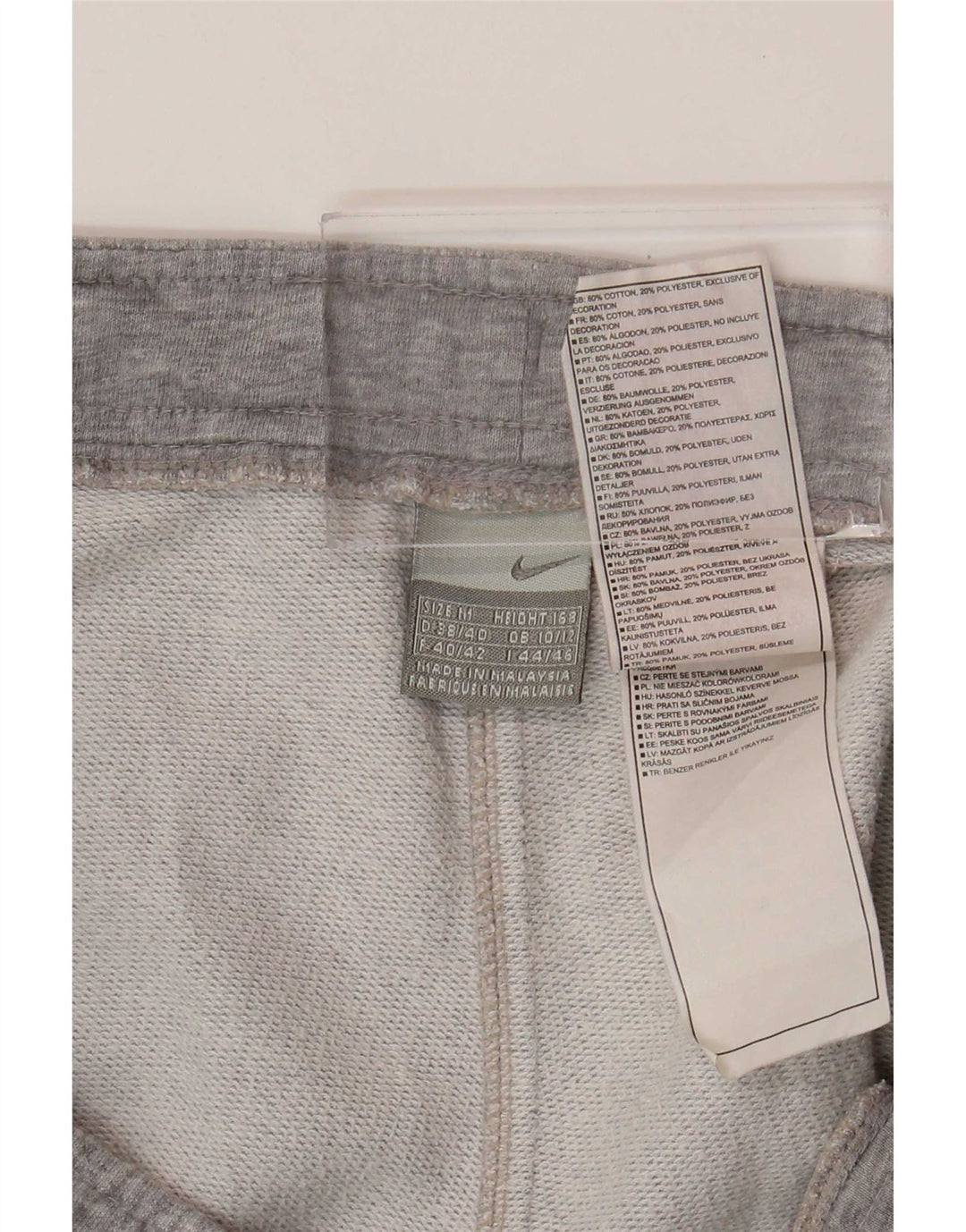 Nike Womens Tracksuit Trousers UK 10/12 Medium  Grey Cotton
