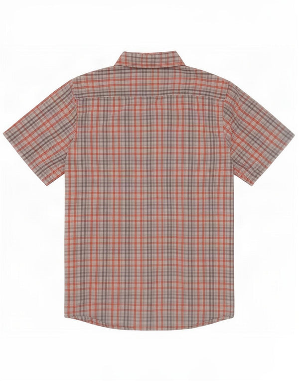 Lee Mens Short Sleeve Regular Fit Shirt Small Grey Check Cotton