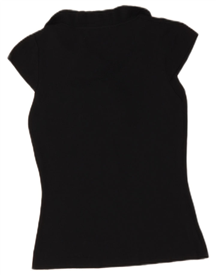 Von Dutch Womens Blouse Top UK 12 Medium Black Microfibers