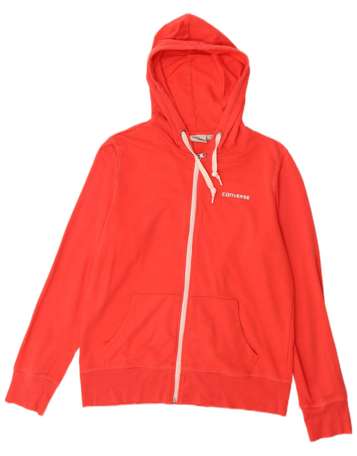 Maglione con cappuccio e zip da donna Converse UK 18 XL rosso poliestere