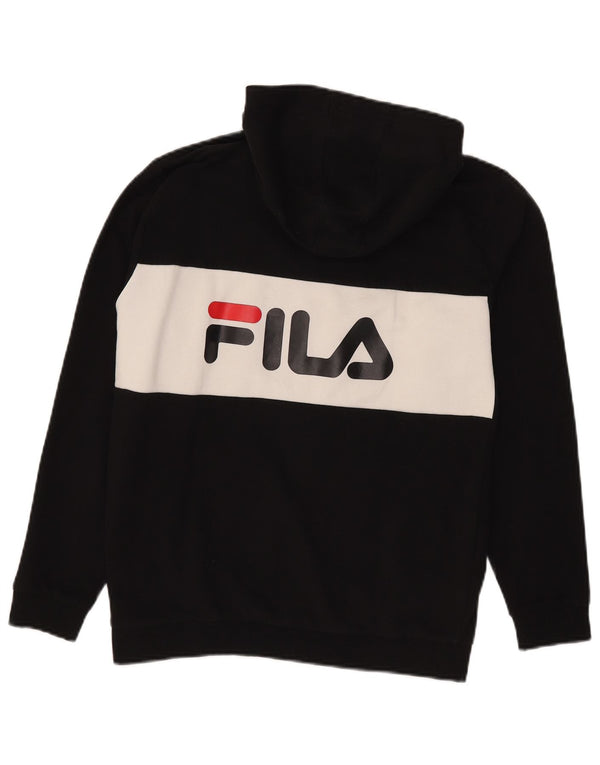 Fila Girls Graphic Zip Hoodie Sweater 13-14 Years Black Colourblock