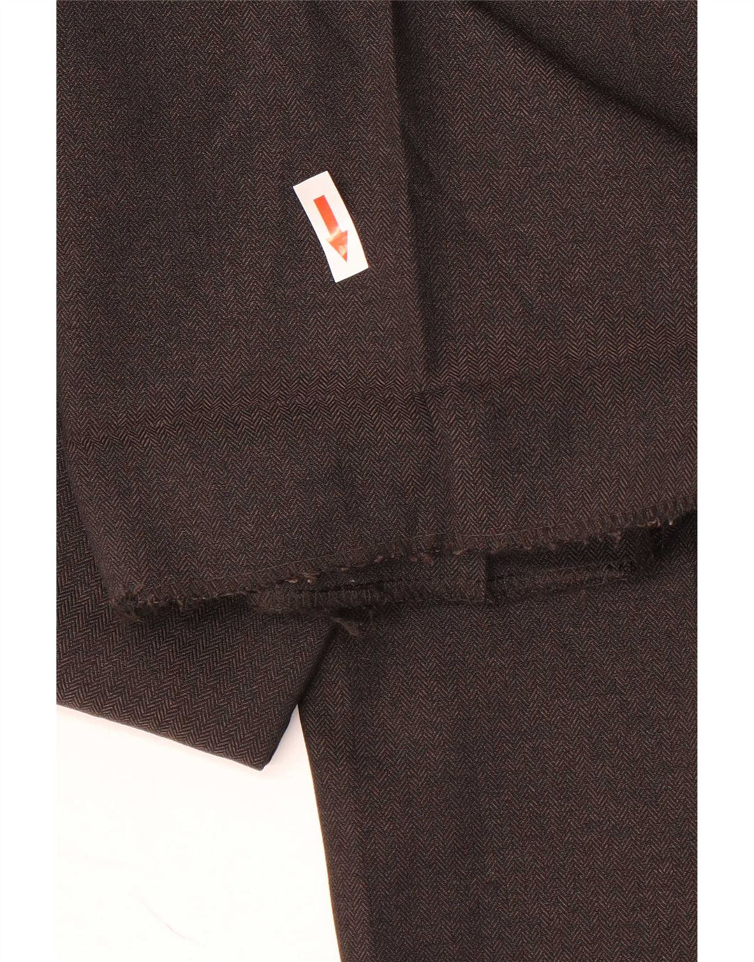 Marks & Spencer Mens Straight Suit Trousers W34 L31 Brown Herringbone