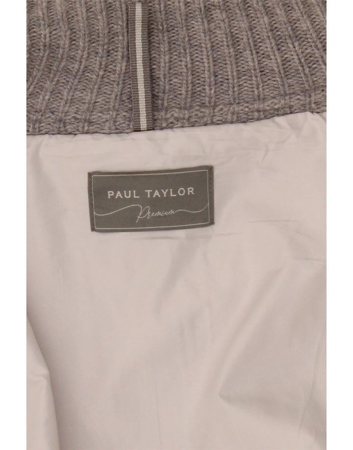 Giacca a vento in maglia da uomo Paul Taylor UK 38 Lana grigio medio