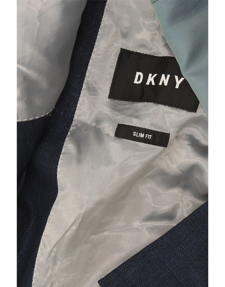 Dkny Herre 2-knaps Slim Fit Blazer-jakke EU 54 2XL Marineblå Uld