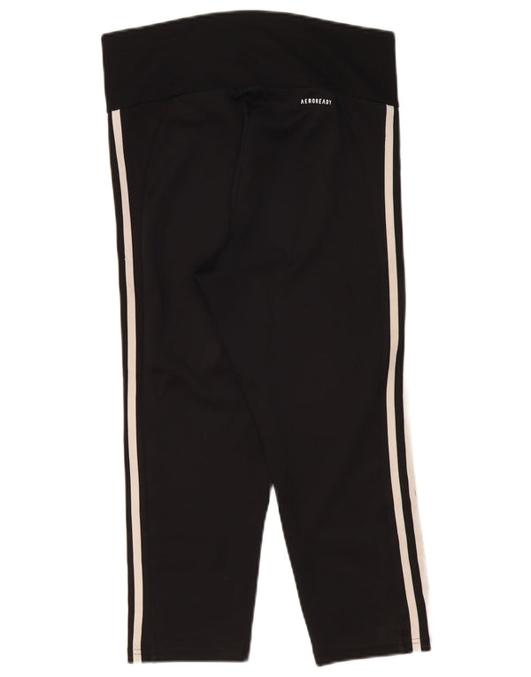 Adidas Damen Aeroready Capri Leggings UK 12/14 Medium Schwarz Polyester