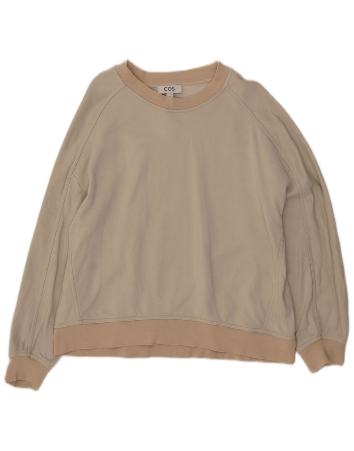 Cos Dame Sweatshirt Jumper UK 14 Medium Beige Polyamid