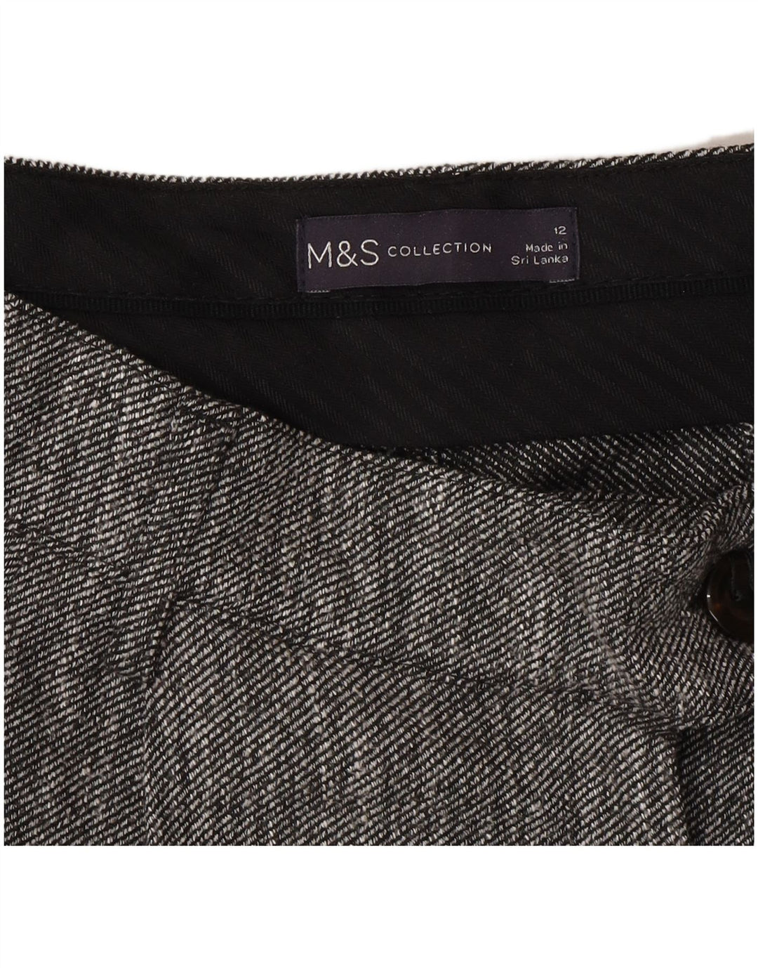 Marks & Spencer Womens Straight Suit Trousers UK 12 Medium W30 L27 Grey