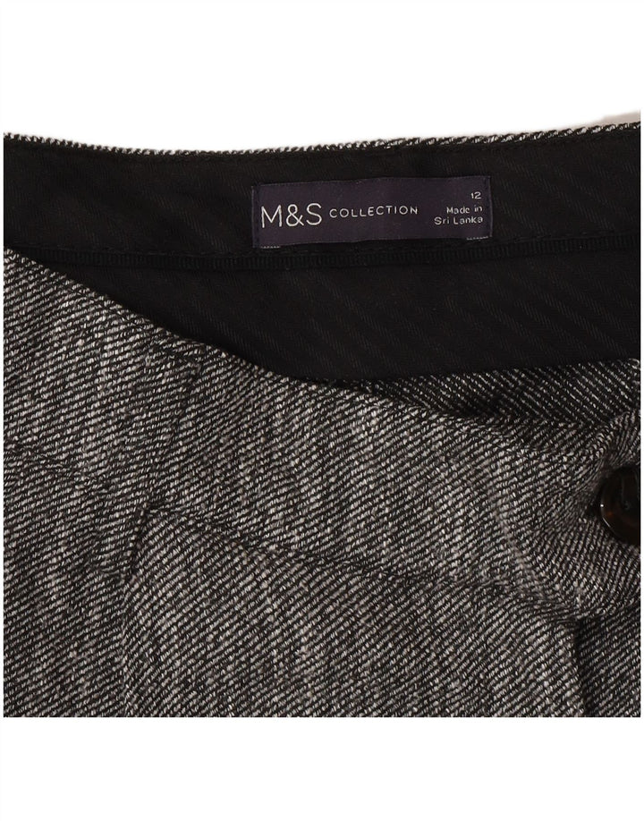 Marks & Spencer Womens Straight Suit Trousers UK 12 Medium W30 L27 Grey
