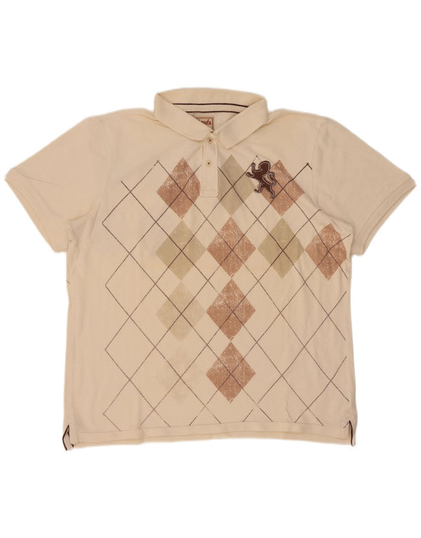 Ανδρικό πουκάμισο Polo Kenvelo 2XL Beige Argyle/Diamond Cotton