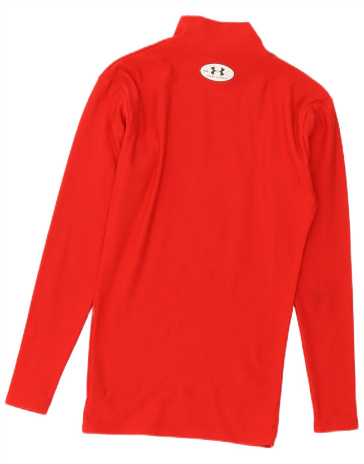 Under Armour Womens Cold Gear Top Long Sleeve UK 8 Small Red Nylon