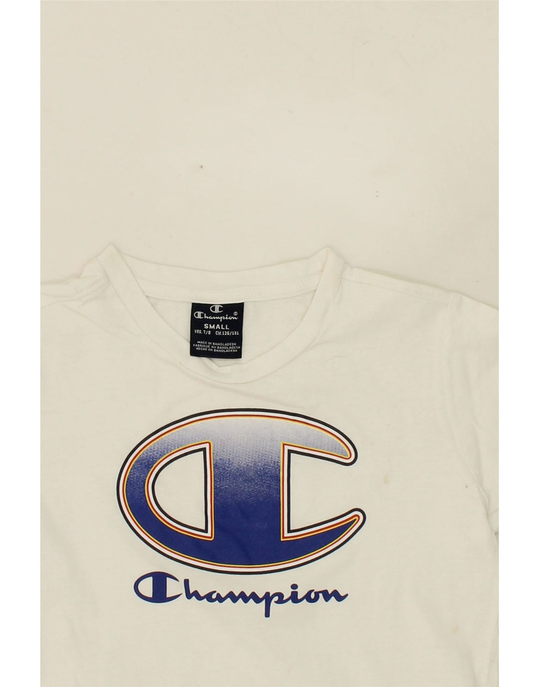 CHAMPION Boys Graphic T-Shirt Top 7-8 Years Small White Vintage Champion and Second-Hand Champion from Messina Hembry 