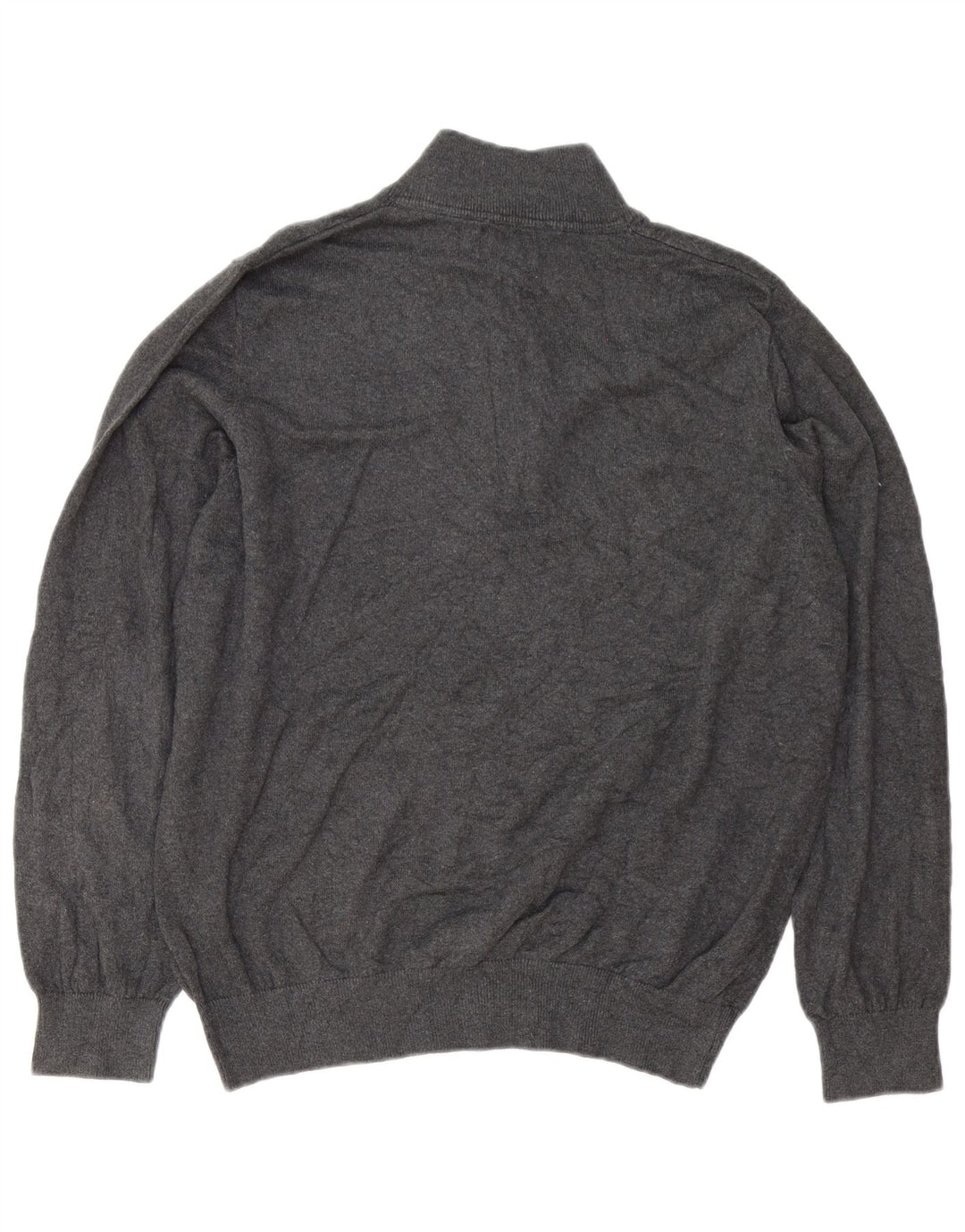 L.L.Bean Mens Regular Fit Zip Neck Jumper Sweater Medium Grey Classic