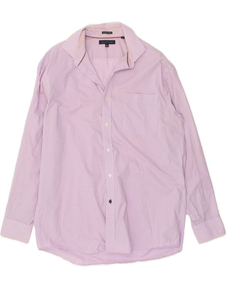 TOMMY HILFIGER Mens Regular Fit Shirt Size 16 1/2 Large Purple Gingham Vintage Tommy Hilfiger and Second-Hand Tommy Hilfiger from Messina Hembry 