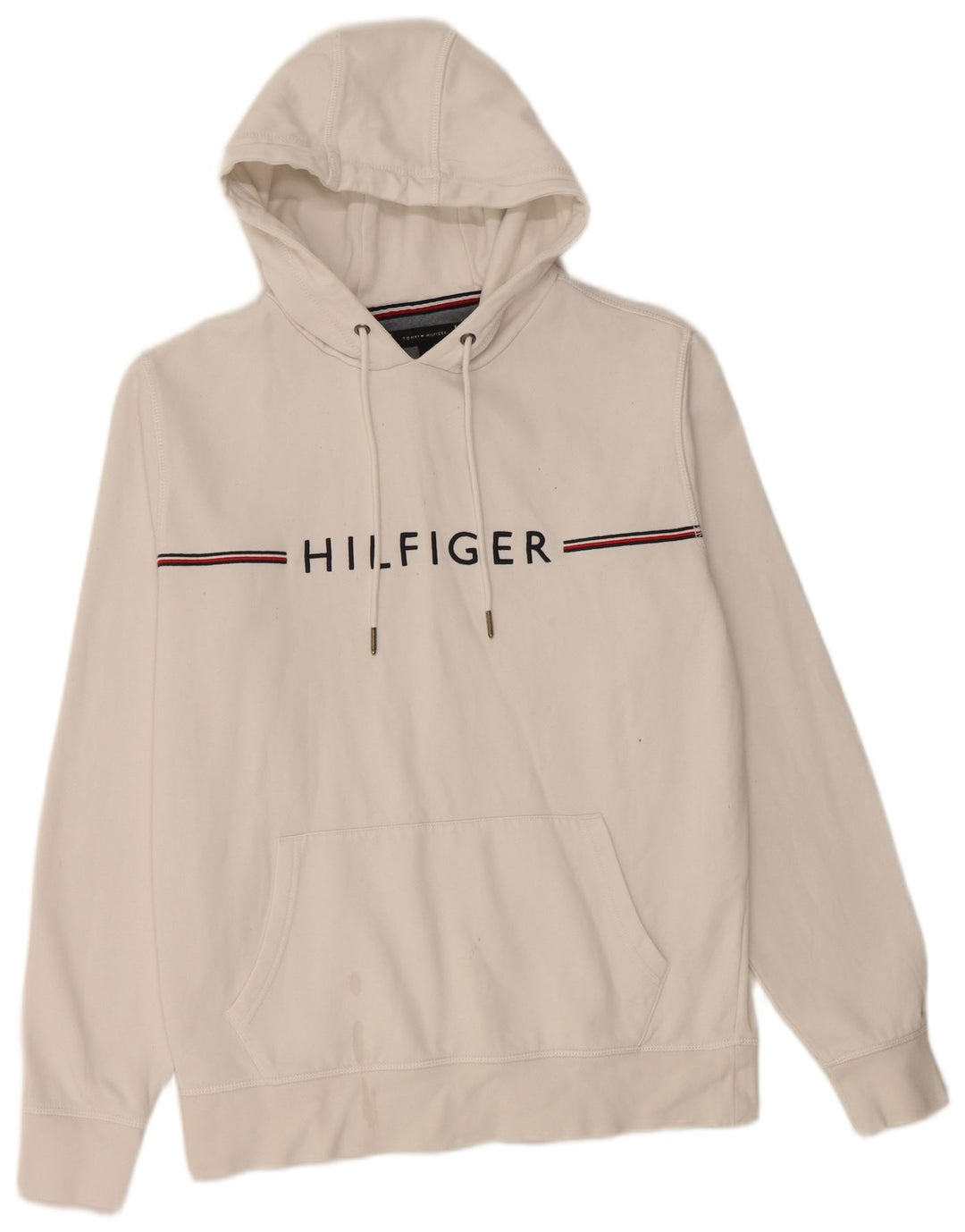 Suéter masculino com capuz gráfico TOMMY HILFIGER grande algodão branco
