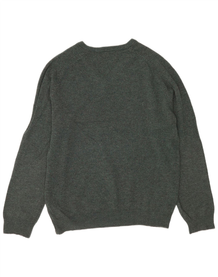 Marks & Spencer Womens Oversized V-Neck Jumper Sweater UK 16 Large Green