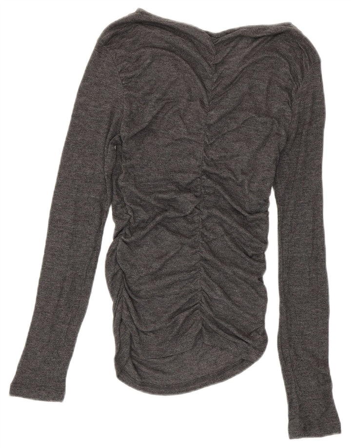 ZARA Womens Blouse Top UK 12 Medium Grey Polyester