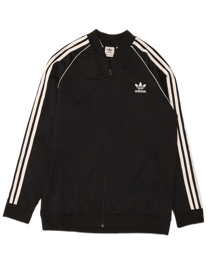 Casaco de treino Adidas Boys 15-16 anos preto poliéster