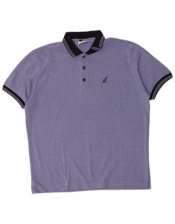 AUSTRALIAN L'ALPINA Mens Polo Shirt IT 52 Large Blue Cotton