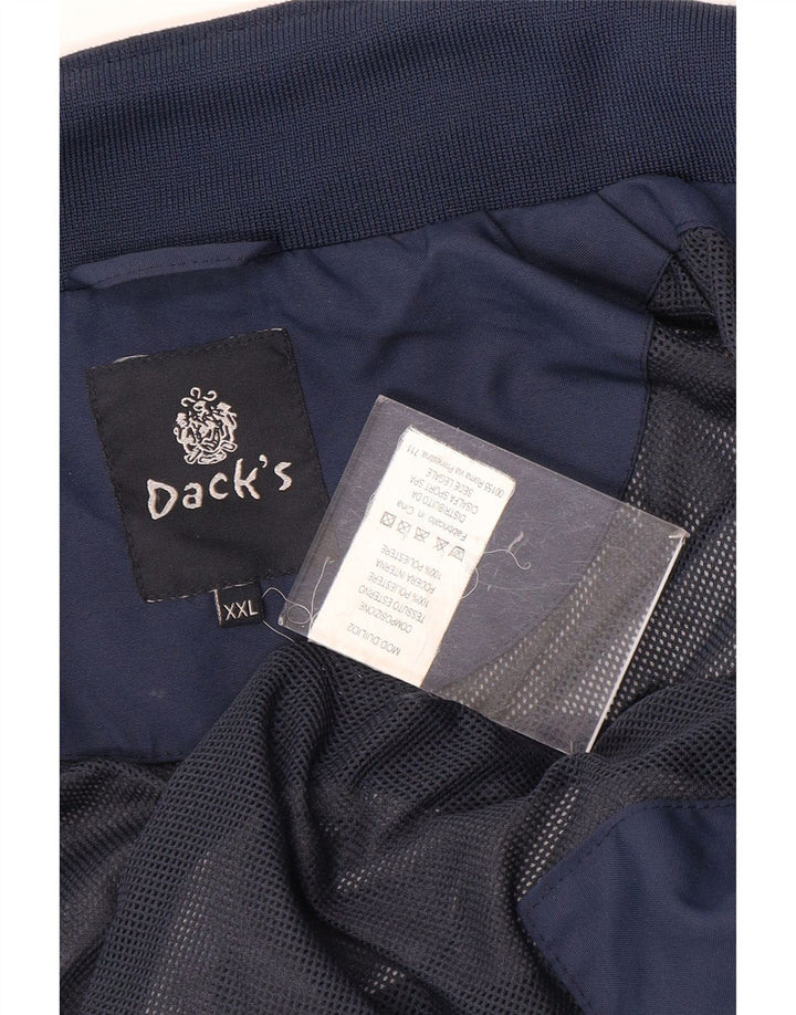 Dack's Mens Bomber Jacket UK 44 2XL Navy Blue Polyester
