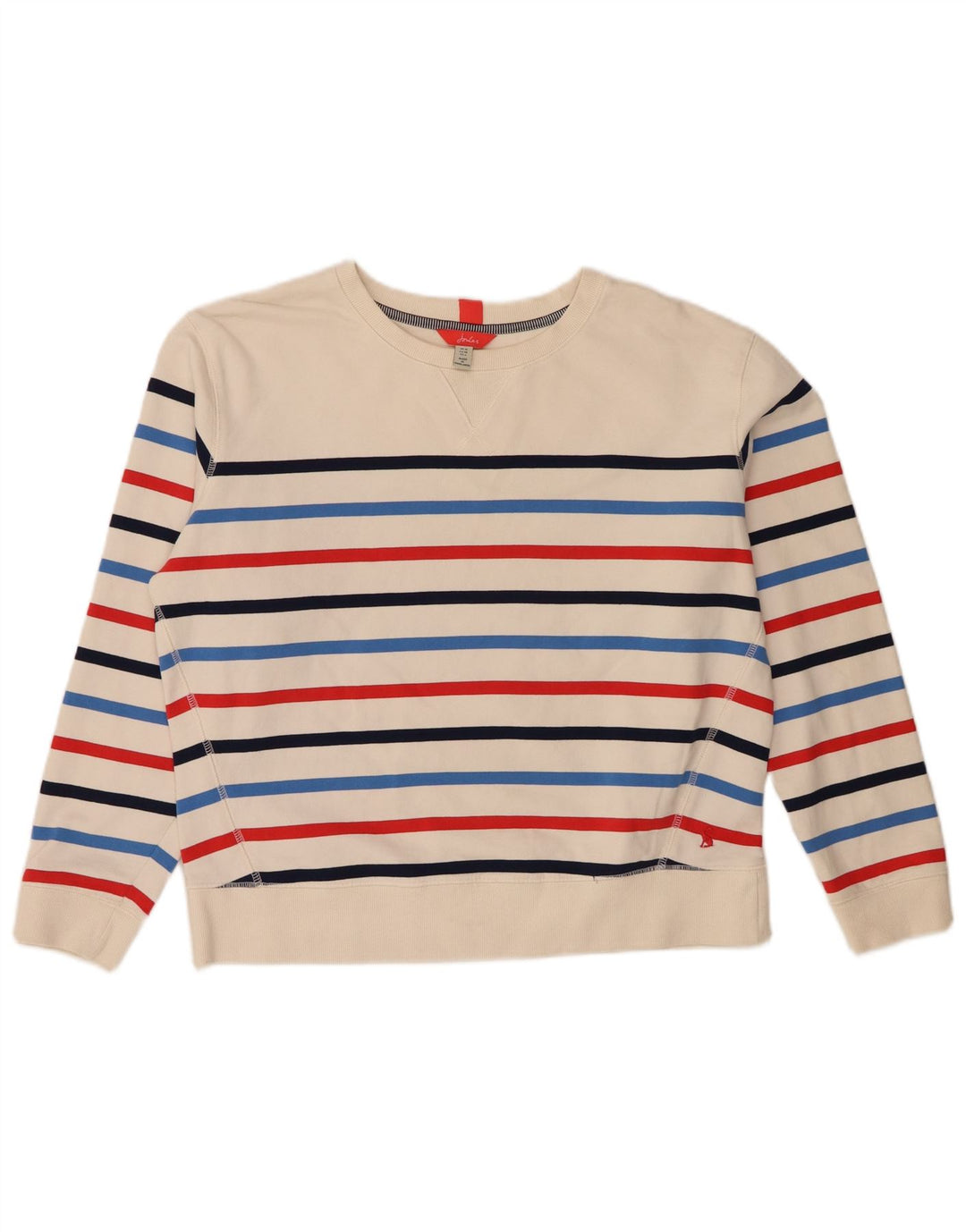 Joules Womens Oversized Sweatshirt Jumper UK 10 Small Off White Striped