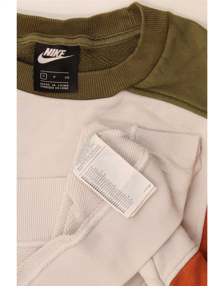 Nike Mens Sweatshirt Jumper Small Multicoloured Colourblock Cotton