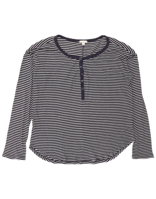 Maglia a maniche lunghe da donna Gas UK 14 Poliestere a righe blu navy medio