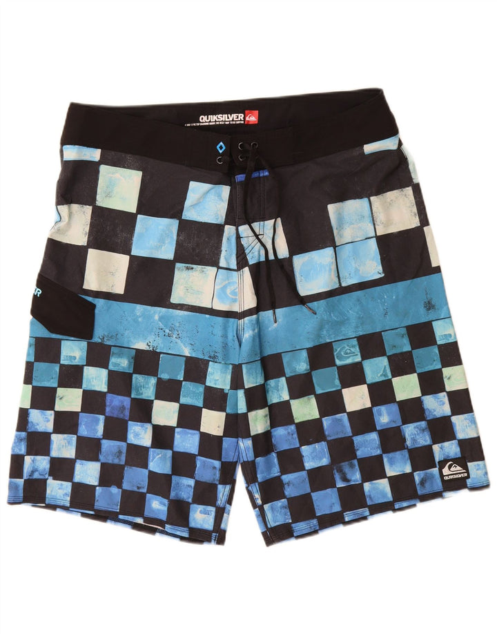 Quiksilver Mens Swimming Shorts Large Blue Geometric Polyester