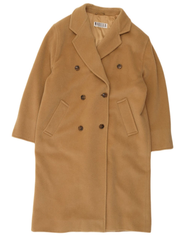 Marella Abrigo extragrande con doble botonadura para mujer UK 40 Lana beige mediana
