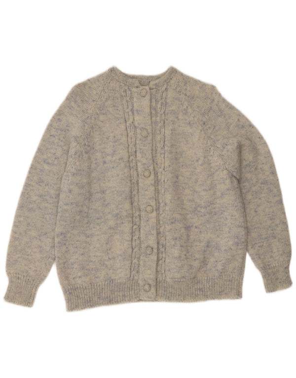 vintage Womens Cardigan Sweater UK 16 Grand Bleu Moucheté
